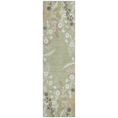 Machine Washable Indoor/Outdoor Chantille ACN2334 Floral Rug