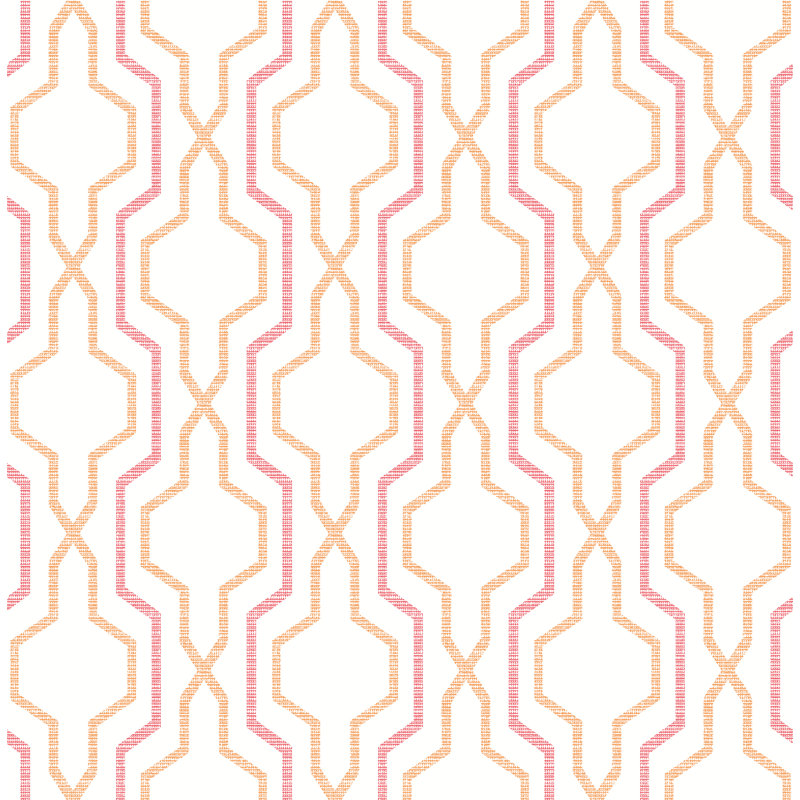 Rouleau de papier peint lisse L 33 pi x l 20,5 po Afan Trellis, Orangé