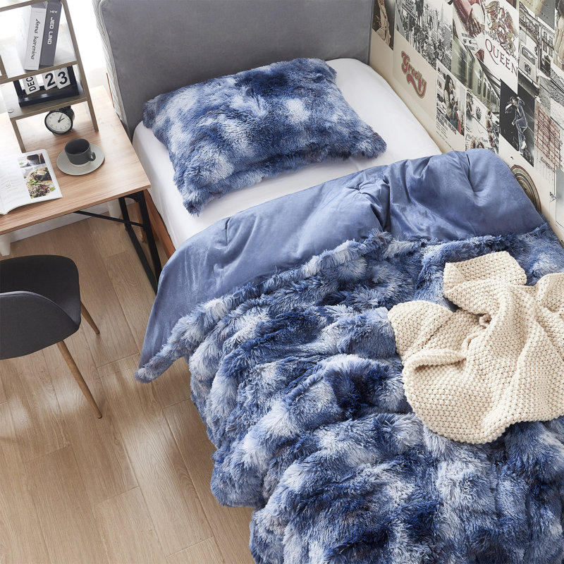 Coma Inducer Are You Kidding Periwinkle Thunderstorm Oversized Comforter Set, Queen Comforter + 2 Standard  Shams