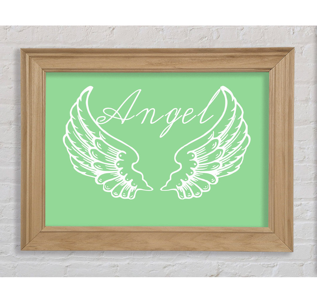 Angel Wings 4 Grün - Bilderrahmen Kunstdrucke