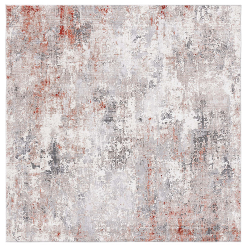 Vogue Performance Abstract Rug, Square 6'7"