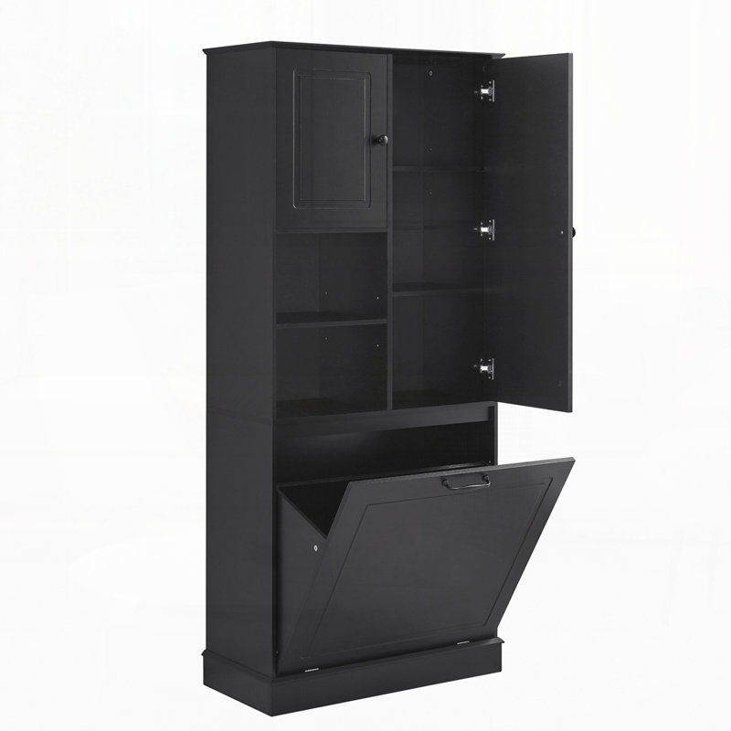 Grande armoire de rangement avec tablettes réglables, Noir