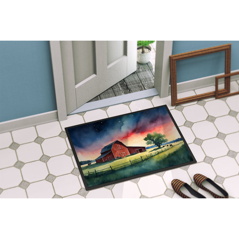 Barn at Twilight Doormat, 18" W x 27" L