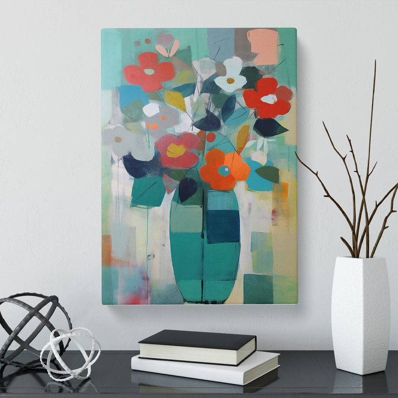 Mid Century Modern Flowers Vol.5 - Wrapped Canvas, 76cm H x 50cm W x 3cm D