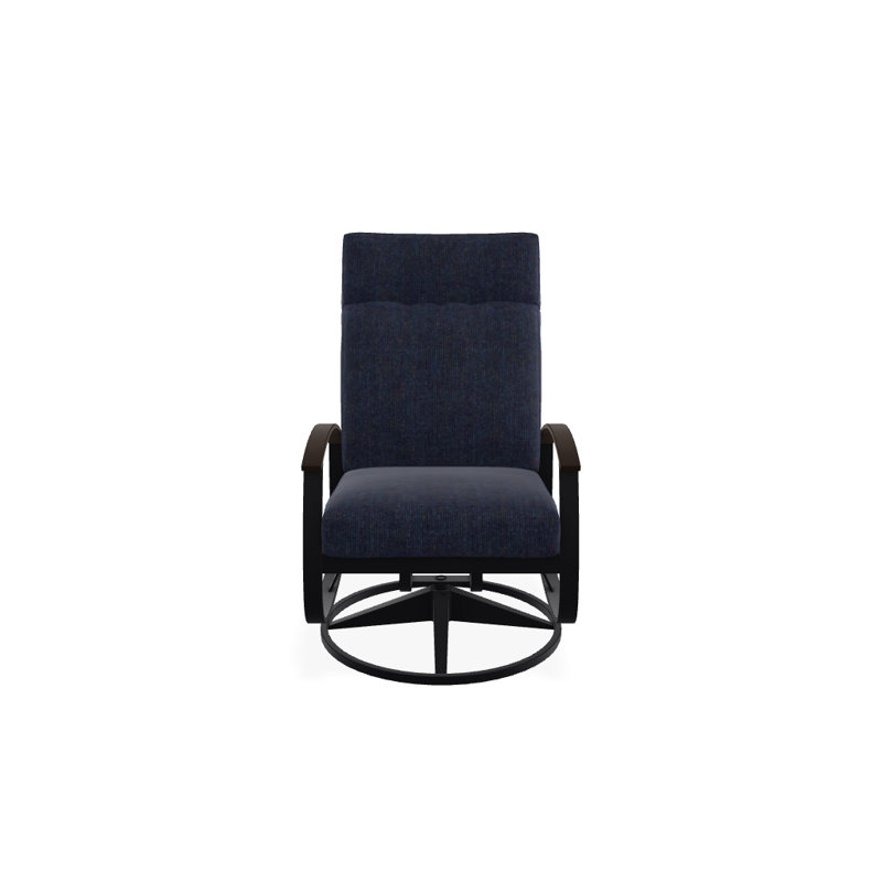Chaise de patio pivotante avec coussins Askar, Noir texturé, Spectre indigo Sunbrella®, Kona P10