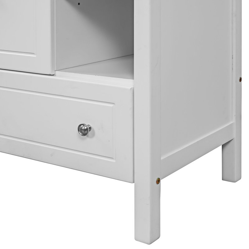 White Pine Wood Freestanding Bathroom Vanity Base
