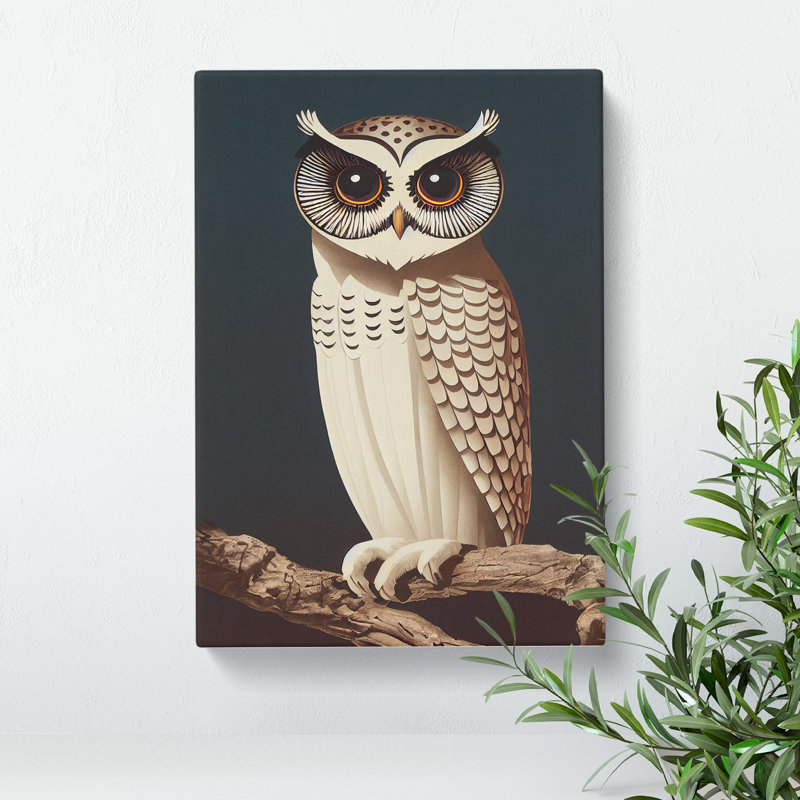 The Charming Owl - Wrapped Canvas, 60cm H x 40cm W x 3cm D