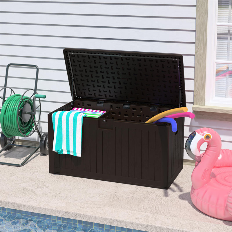 COSCO Large 150 Gallon Outdoor Storage Deck Box, Dark Brown