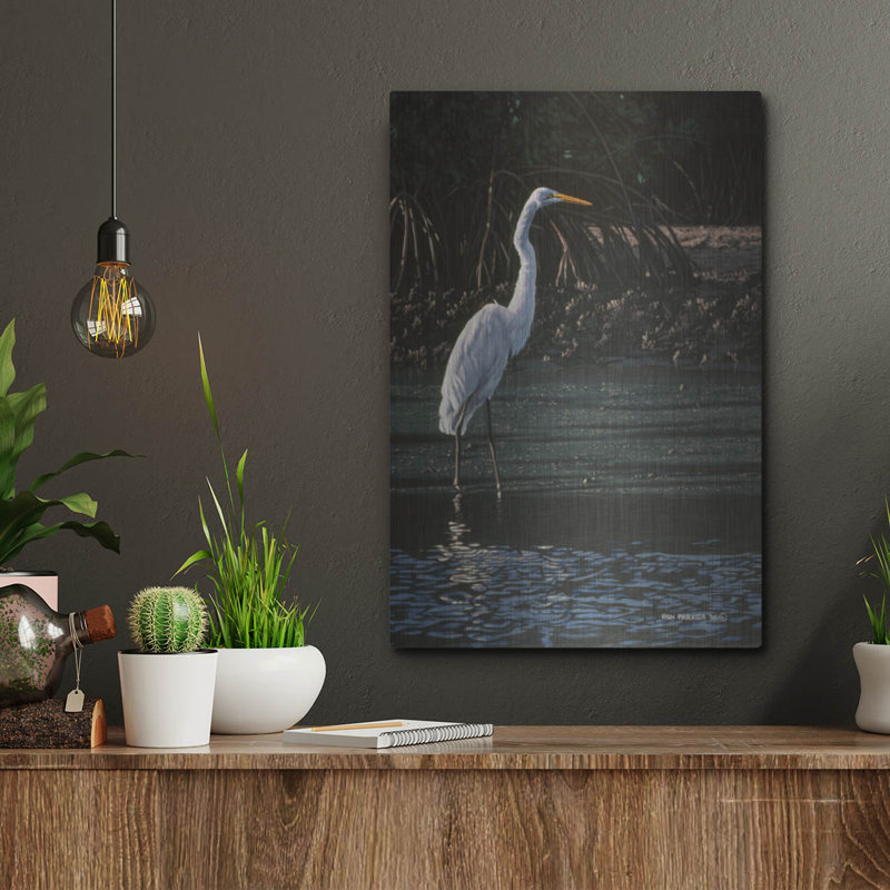 "Grande aigrette" par Ron Parker, H 16 po x l 12 po