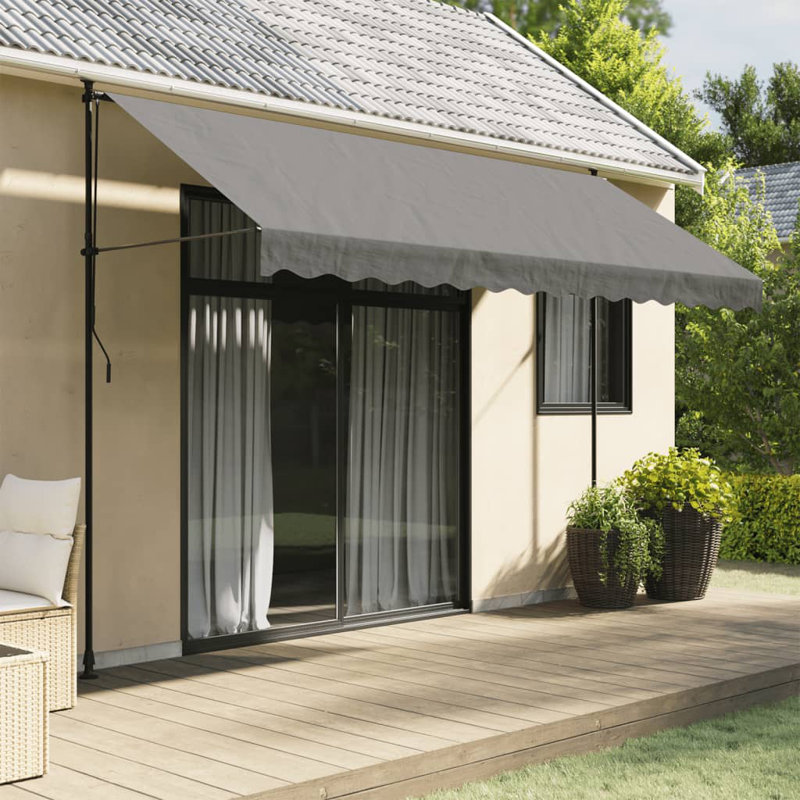 Rollox Retractable Patio Awning, Anthracite, 350cm W x 150cm D