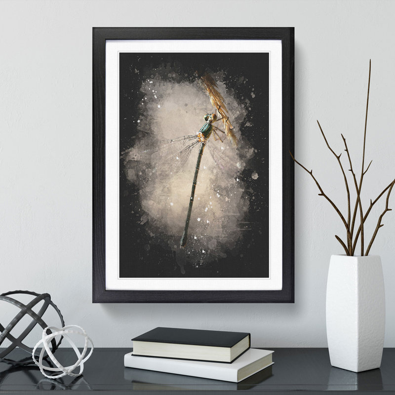 Dragonfly Vol.4 - Picture Frame Graphic Art, 36cm H x 27cm W x 2cm D, Black