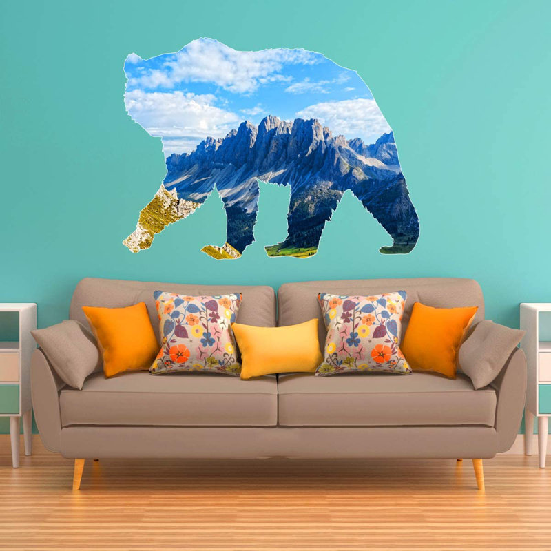 Adhésif décoratif montagne grizzly, H 36 po x l 51 po