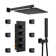 Herathena 3 Functions Wall Mounted Luxury Shower System with 6 Body Jets (Rough-in Valve Included)