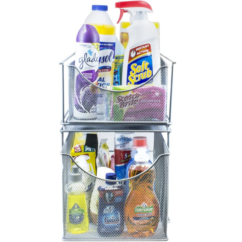 Sorbus Silver Mesh Steel Cabinet Organizer Drawer
