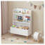 Bibliothèque pour enfants, porte-revues et livres, organisateur de livres, armoire de rangement pour jouets, blanc