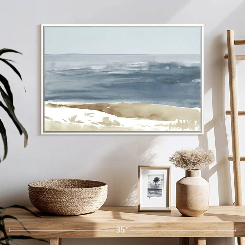 Douces côtes I, Cadre flottant blanc, 25 po x 17 po