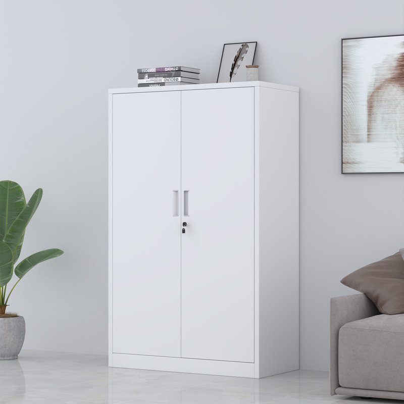 Aspinwall Metal Single Storage Cabinet ( 53.5'' H x 31.5'' W x 15.75'' D), White