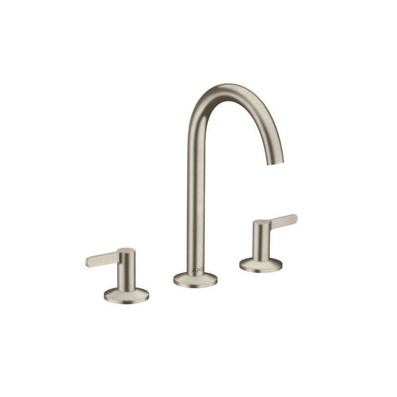 Widespread Bathroom Faucet, Lever, Brushed Nickel