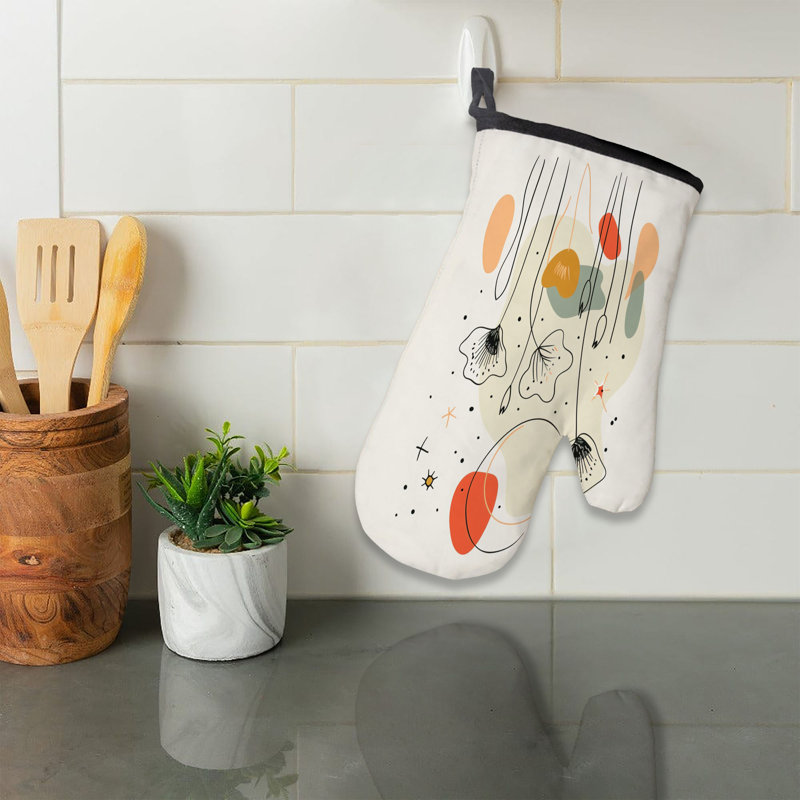 Line Petals Oven Mitt Cotton Twill