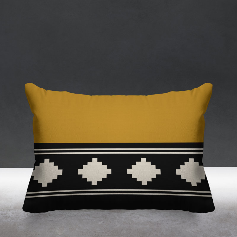 Coussin intérieur / extérieur Ector Southwestern, Jaune