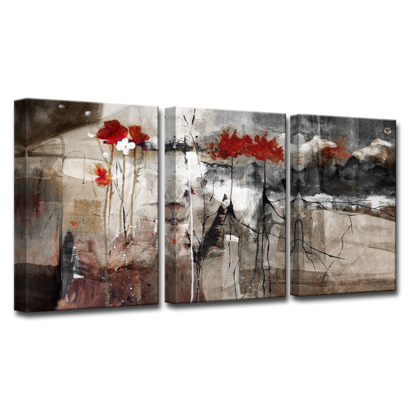 Abstract by Tristan Scott - 3 Piece Wrapped Canvas Graphic Art Print Set