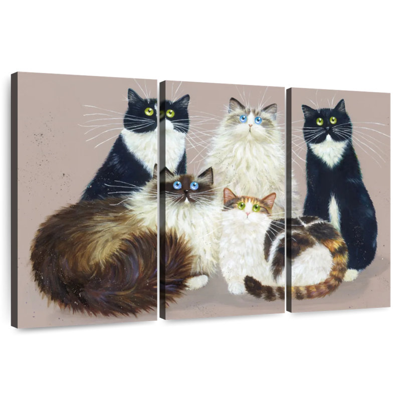 Brampt Five Cat Gang, 48" H x 74" W