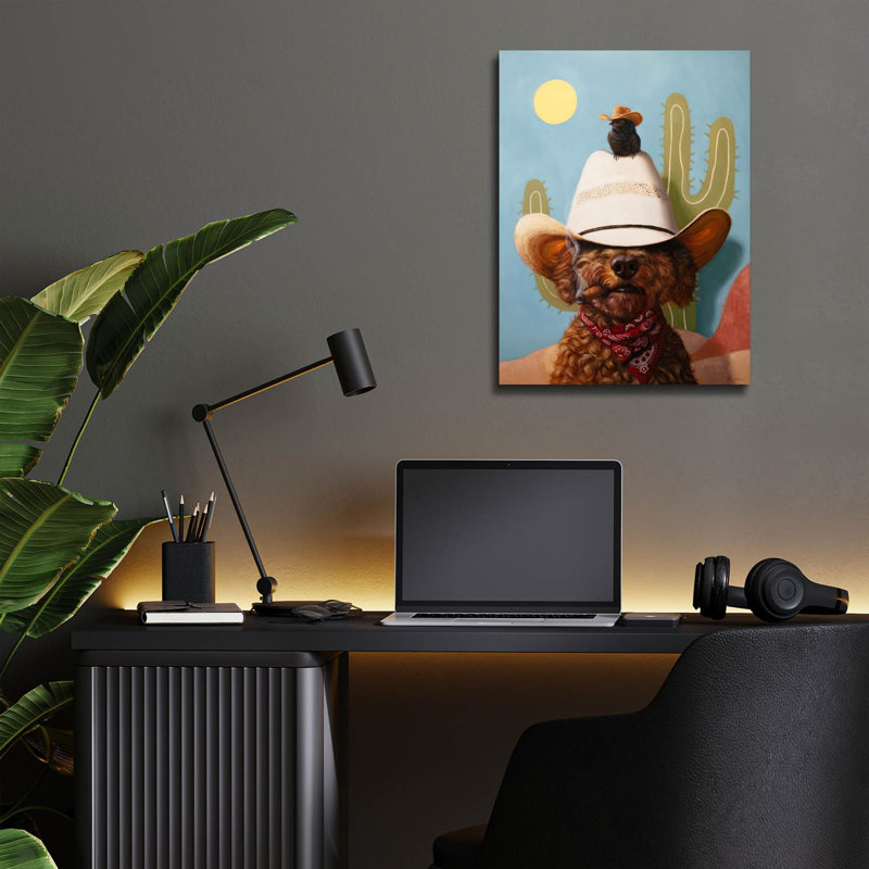 Art mural en verre épique «Curly Ii» par Lucia Heffernan, 12 po x 16 po