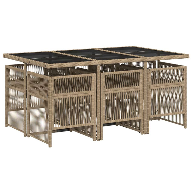Patio Dining Set with, Mix Beige, Grey