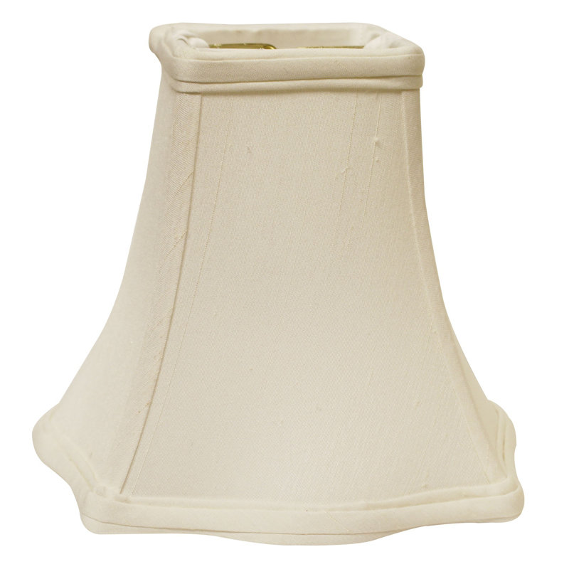 Abat-jour carré 16 "Premium Monay Shantung, Blanc