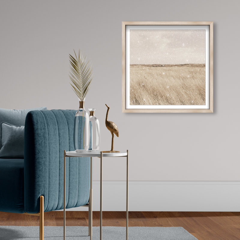 Golden Nature Print by Oliver Gal, Natural Oak Shadowbox, 21.5" H x 21.5" W