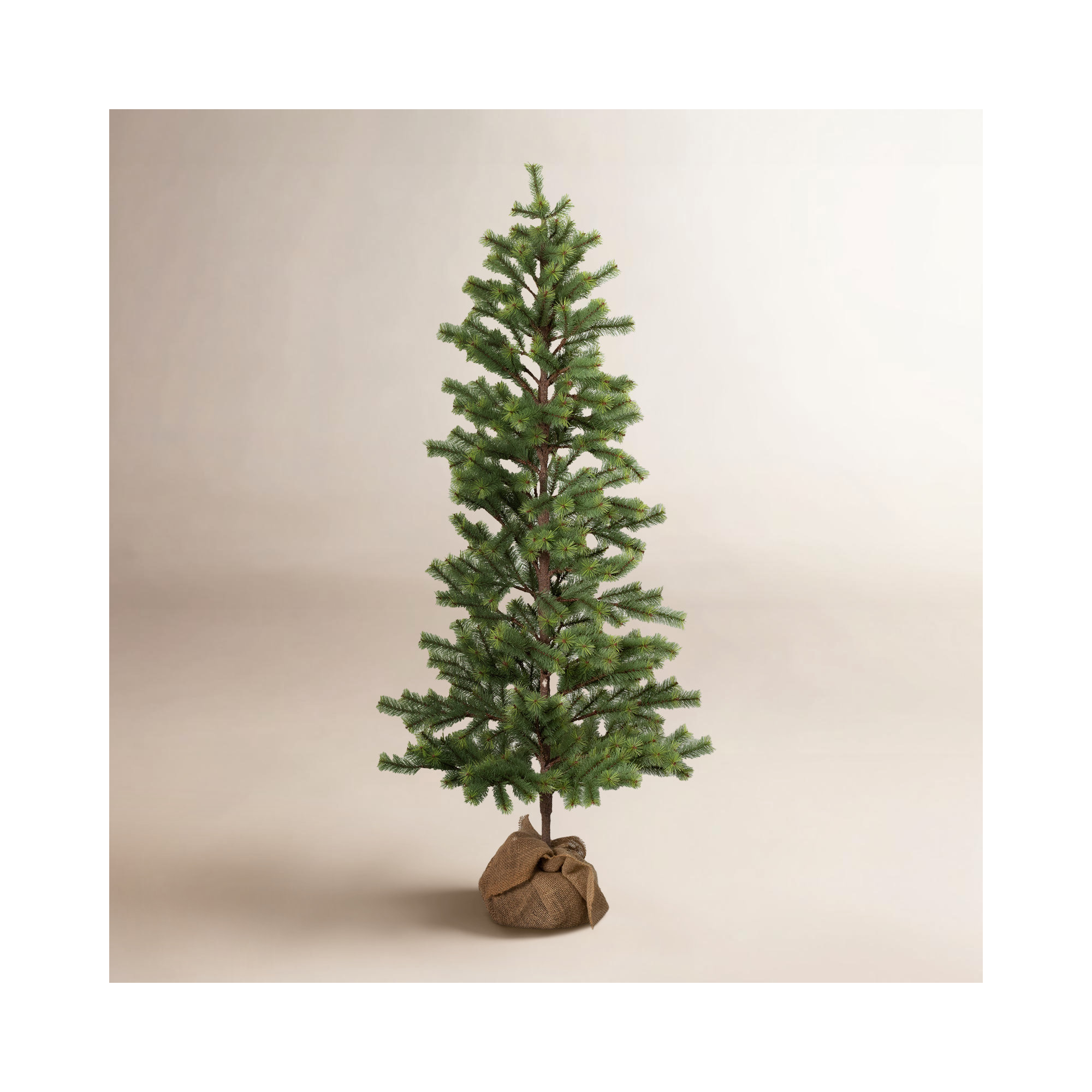 Shultz Faux Pine Tree in Wicker/Rattan Pot, 60" H x 25" W x 25" D