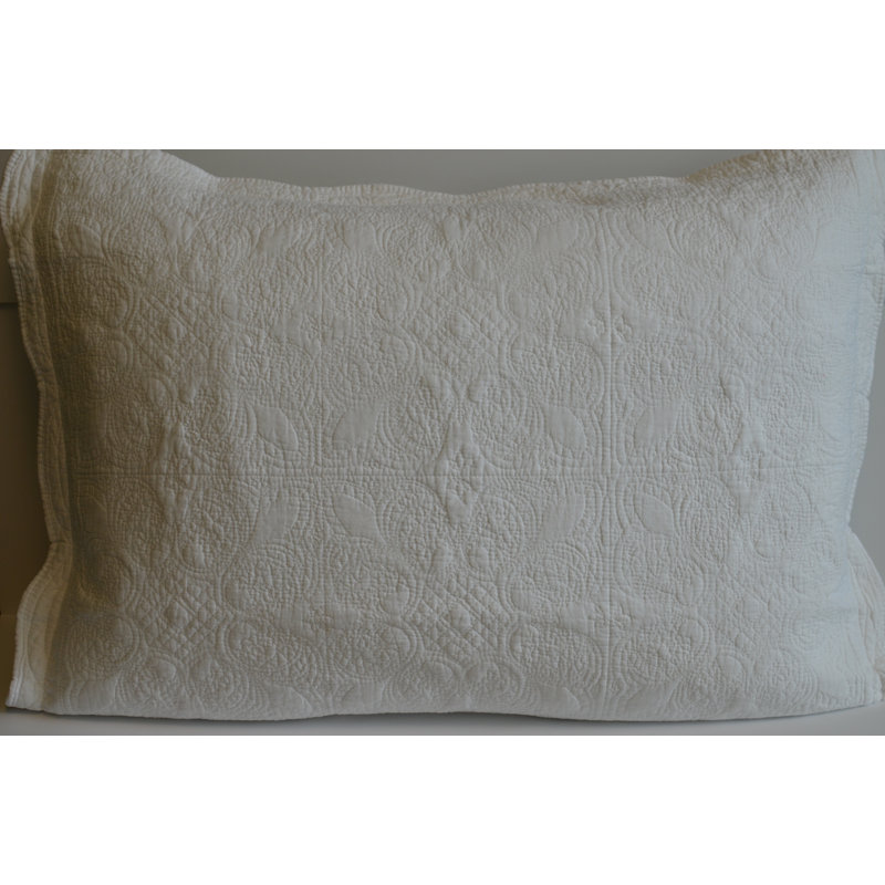  Taie décorative matelassée 100% coton, Blanc cassé