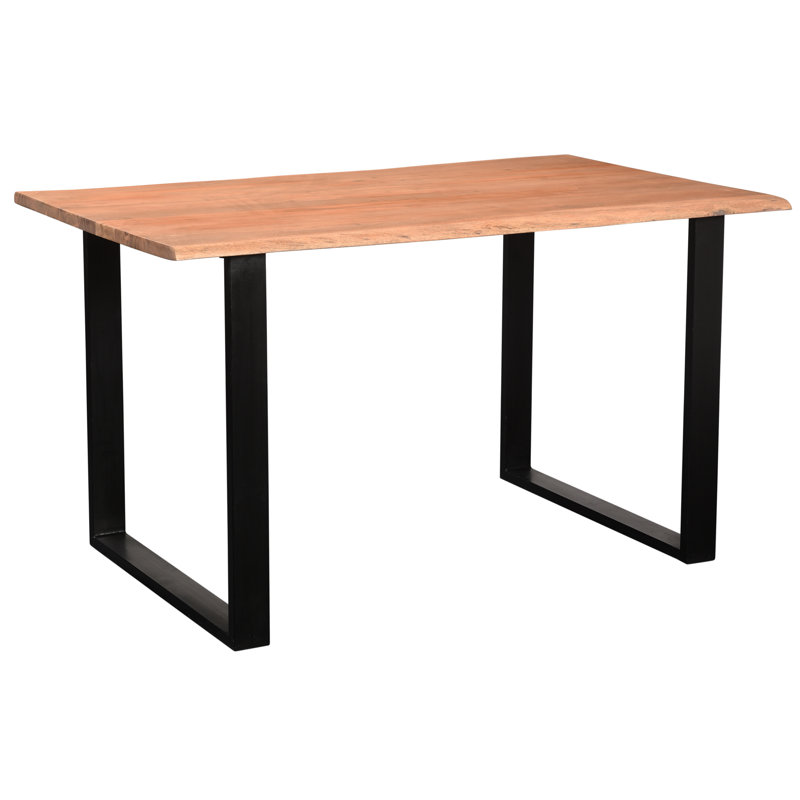 Farsund Dining Table, Light Acacia Limed, Black, H76 x L140 x W80cm