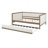 Full Size Upholstered Daybed With Trundle And Nailhead Decoration, Wood Color