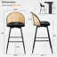 361° Swivel Upholstered Rattan Counter Height Bar Stool-1493172910-1521301506-1507232249