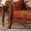 Chaise de salon de style européen. Fauteuil en cuir véritable touffeté de 46,4 po de largeur
