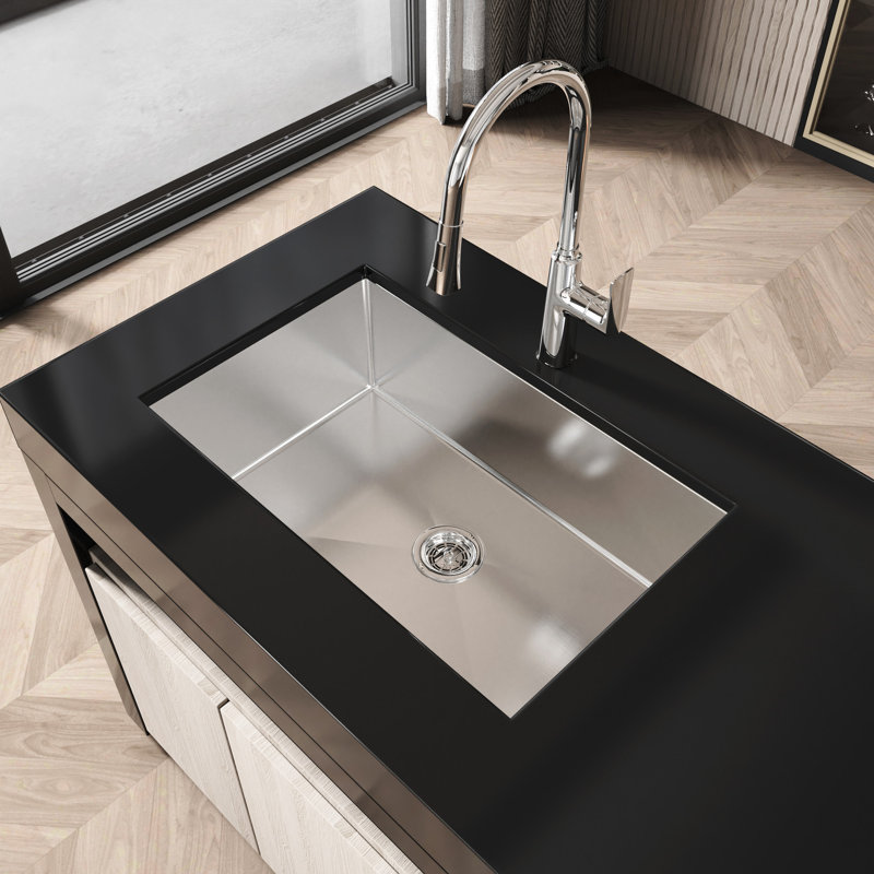 Évier encastrable 19 po x 30 po en acier inoxydable avec finition - gris pour les espaces de cuisine fonctionnels