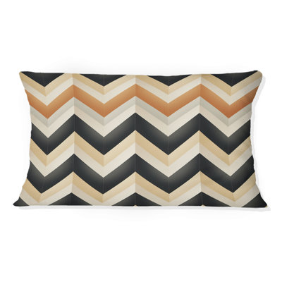 Motif géométrique à chevrons - Abstrait corail multicolore azur - Coussin décoratif