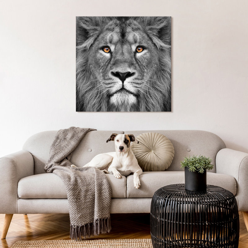 'King of the Jungle Lion' Glass Wall Art