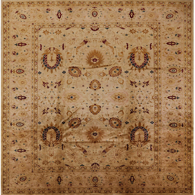 Tapis beige Keghon, Carré 7 pi