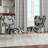 Upholstered Floral Side Chair - Modern floral Accent Chair-90396846