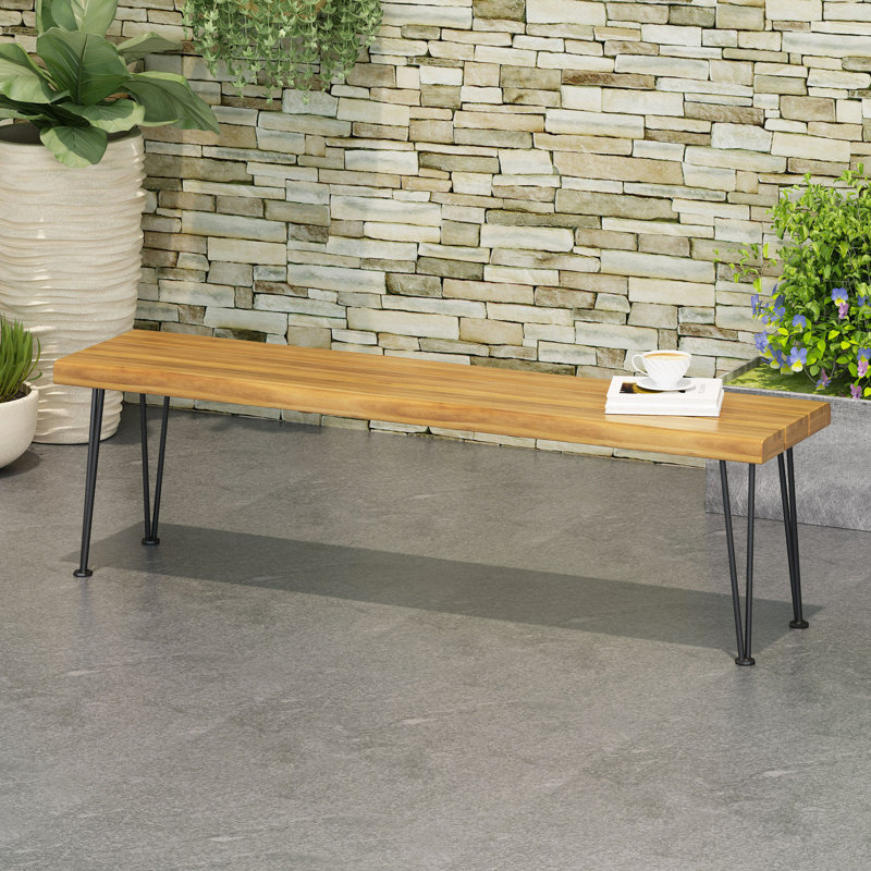 Banc industriel en bois et métal