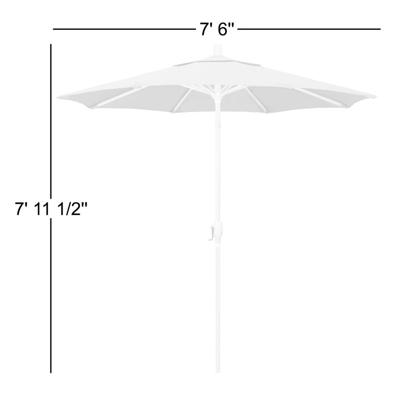 Parasol de marché 7,5', Blanc, Pacifique, Sapphire Performance Canvas
