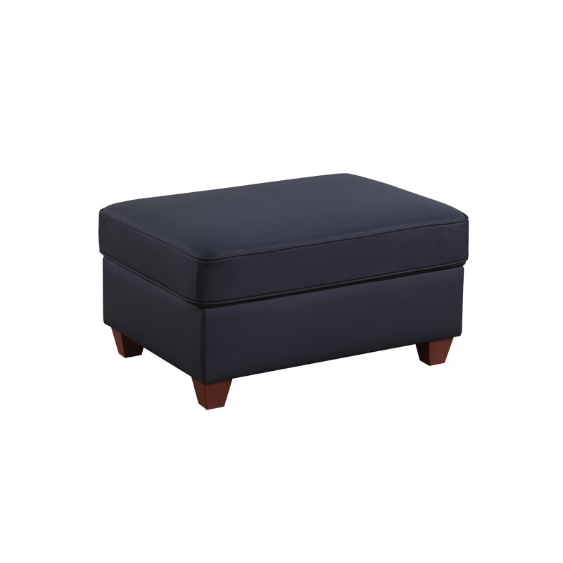 125.25'' Square Arms Modular Sofa, Black Faux Leather