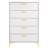 Karena White Rectangular 5-Drawer Chest-637621676