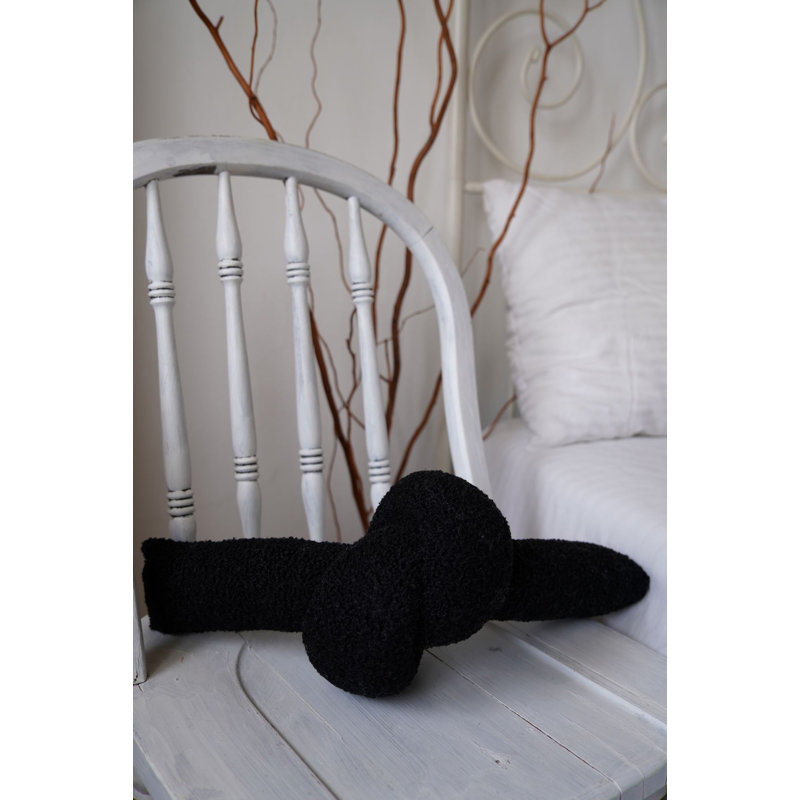 Coussin noir de qualité supérieure, 17,3 x 8,7 x 7,1 pouces | 100% polyester avec bourre en silicone | Lavable à la machine à 68 ° F | Parfait pour la maison, le bureau ou l'extérieur | Conception douce, confortable et élégante
