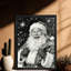 «Black Merry Santa Claus in Winter», encadré noir, impressions de style rétro-1251880050