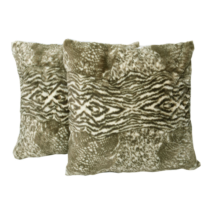 Animal Print Square Cushion Cover, Martini Olive