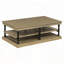 Table basse 55,1 po en bois avec 2 tablettes de rangement ouvertes - fini brun