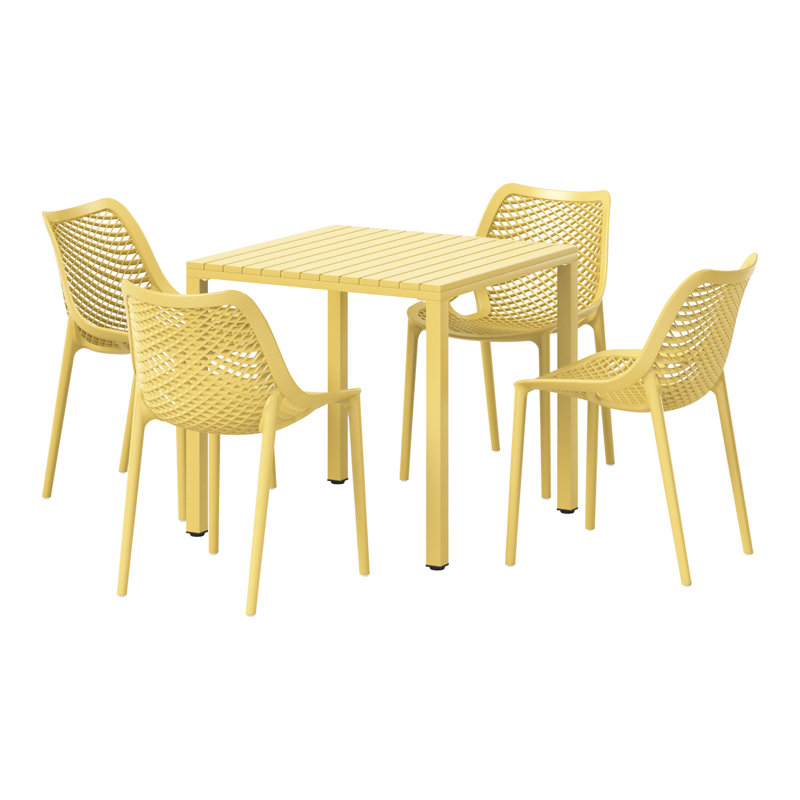 Ensemble repas carré pour 4 personnes, Yellow